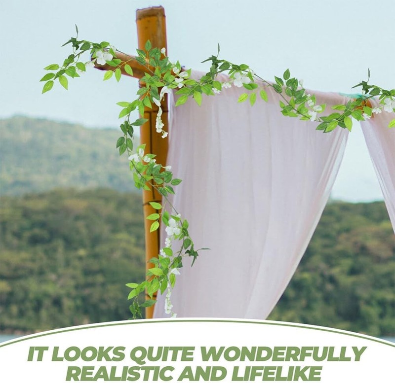4pcs Faux Wisteria Vine – Safe, Lightweight Wedding Decor gallery
