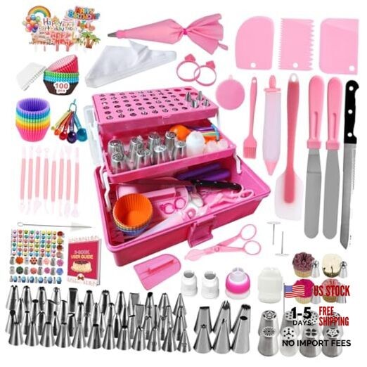 359PCs Cake Decorating Baking Supplies Kit, Baking Set with 66 Piping Tips,
