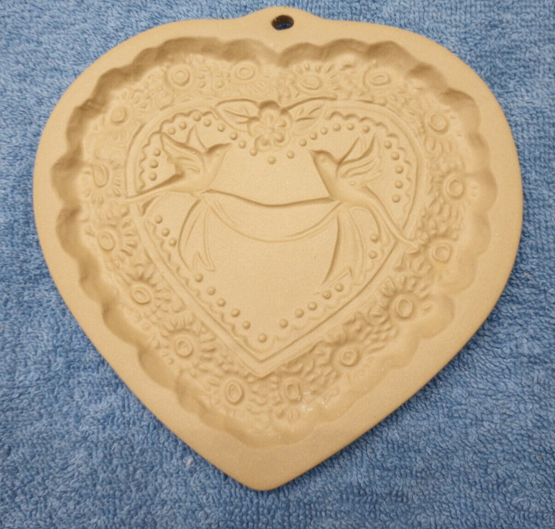 Brown Bag Cookie Mold Art Heart Flowers Love Birds Valentines Day Wedding