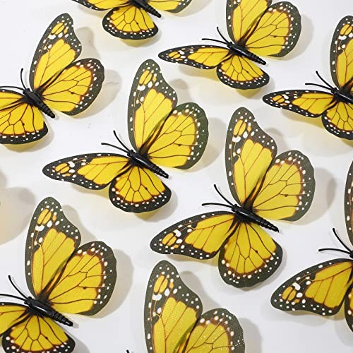 Syhood Pieces Monarch Butterfly Decorations Halloween Butterfly Wall 24 Yellow gallery