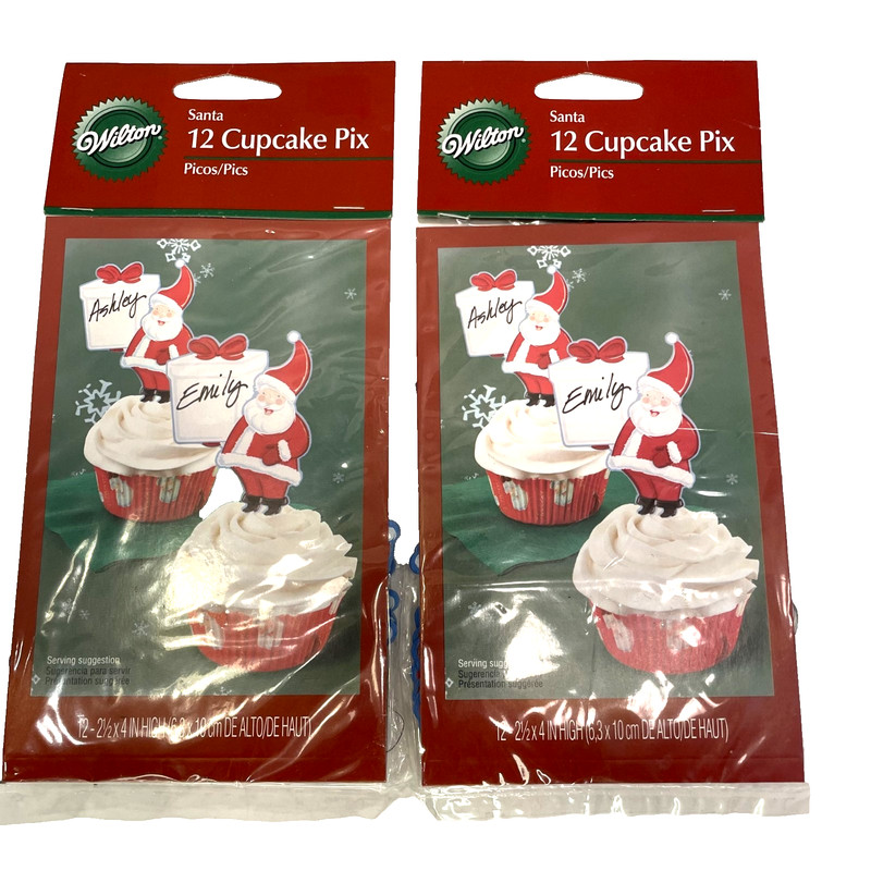 Wilton Santa Cupcake Pix/Name Plates Lot of 24 NIP