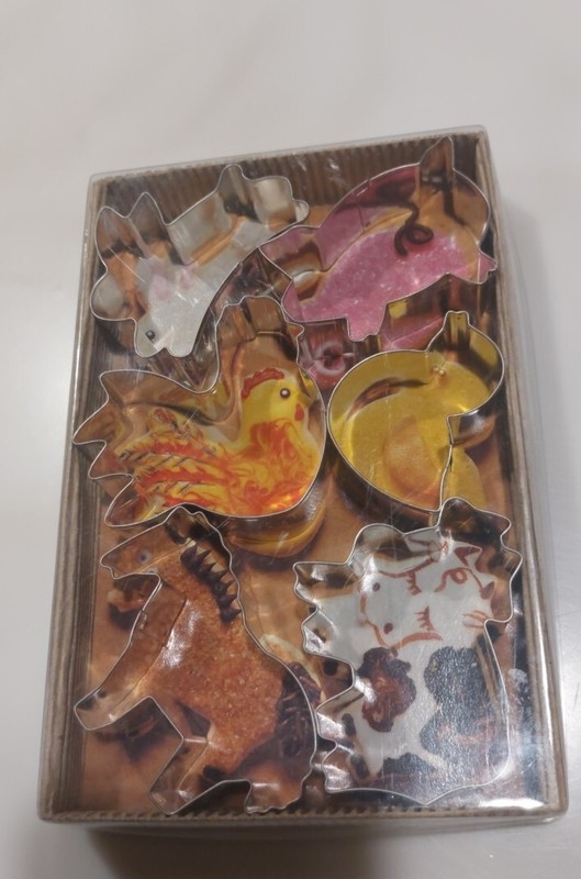 6 Piece Farm Animal steel Cookie Cutter set NEW Kids Children Kitchen Baking F-S gallery