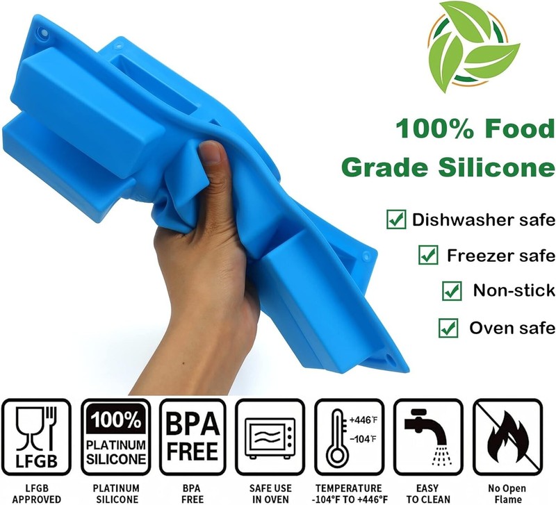 3Pcs Silicone Granola Bar Mold - 12-Cavity Rectangle Molds - BPA Free & Reusable gallery