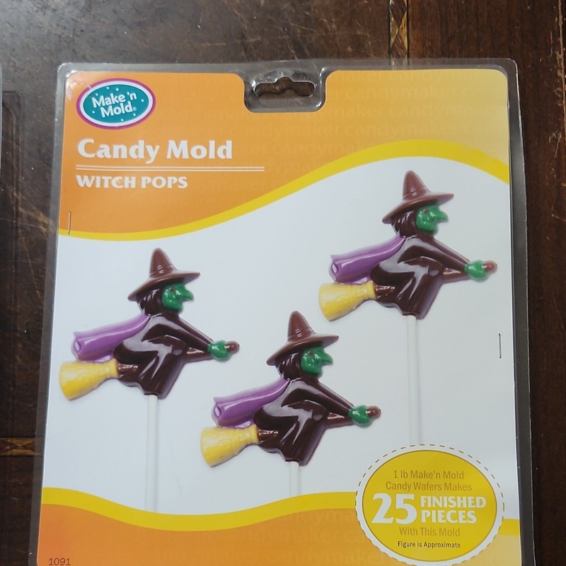 Make'n Mold Halloween Lollipop Candy Molds Witch/Ghost/Cat Clear 3pc 1 lb gallery