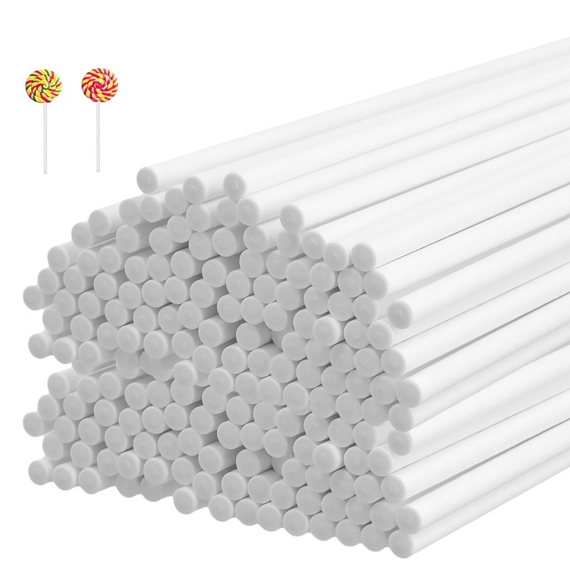 MUKLEI 1500 Pcs Lollipop Sticks, 8 Inch White Paper Candy one size,