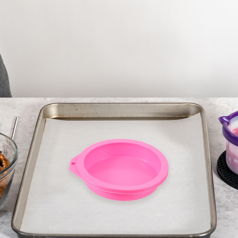 WJIAAA 4PCS Air Fryer Egg Molds, Non Stick Round 3.94in x1.18in, Pink gallery