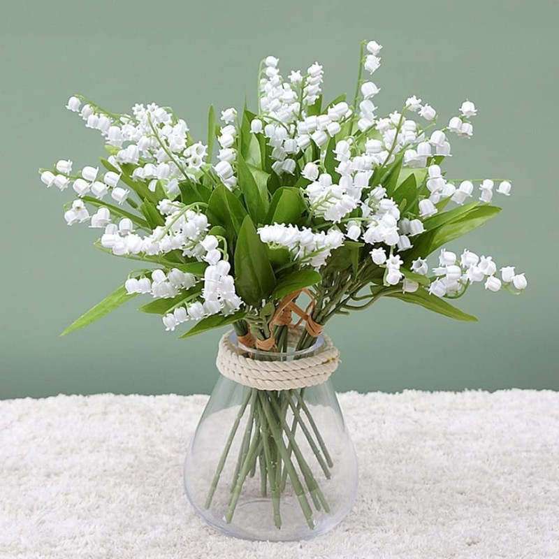 Xshelley 18 Pcs Artificial Lily of The Valley Faux As Shown in the Figure