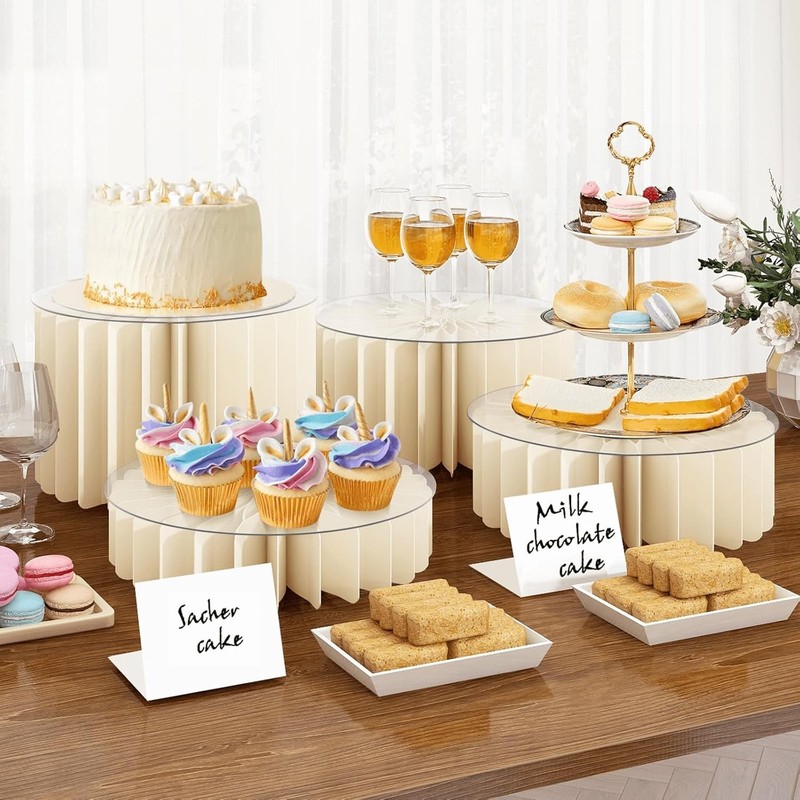 Buffet Risers 4 PCS Food Risers Buffet Table Acrylic Risers Display Stands gallery
