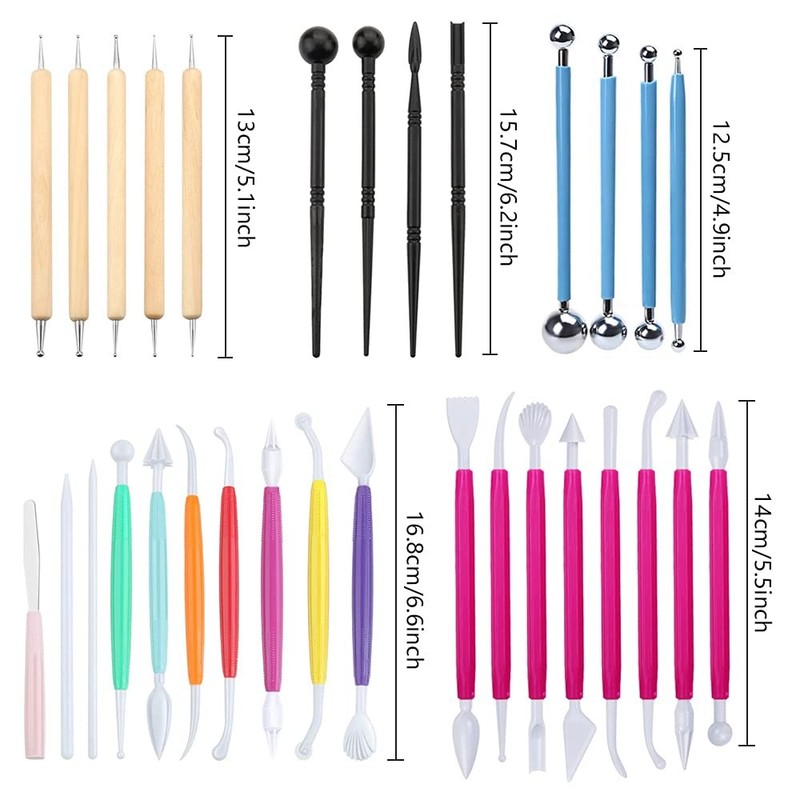 31pcs Fondant Cake Modeling Decorating Hand Sculpting Tools Kit for Cookie Ca... gallery