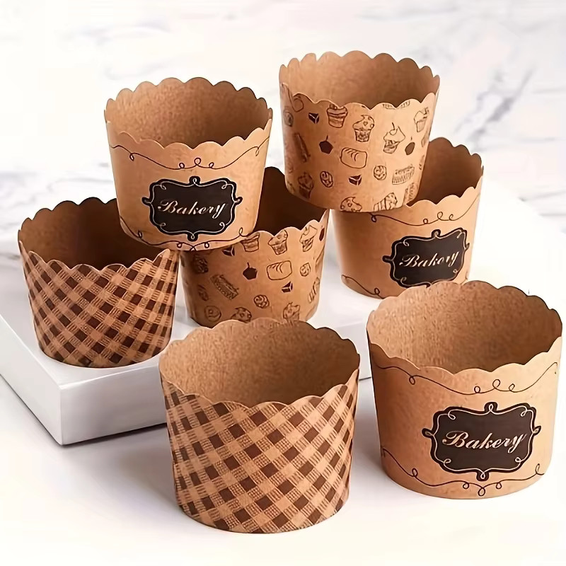 50pcs, Cake Baking Cup, Cupcake Moulds Paper, Mousse Cupwith Cover Baking gallery