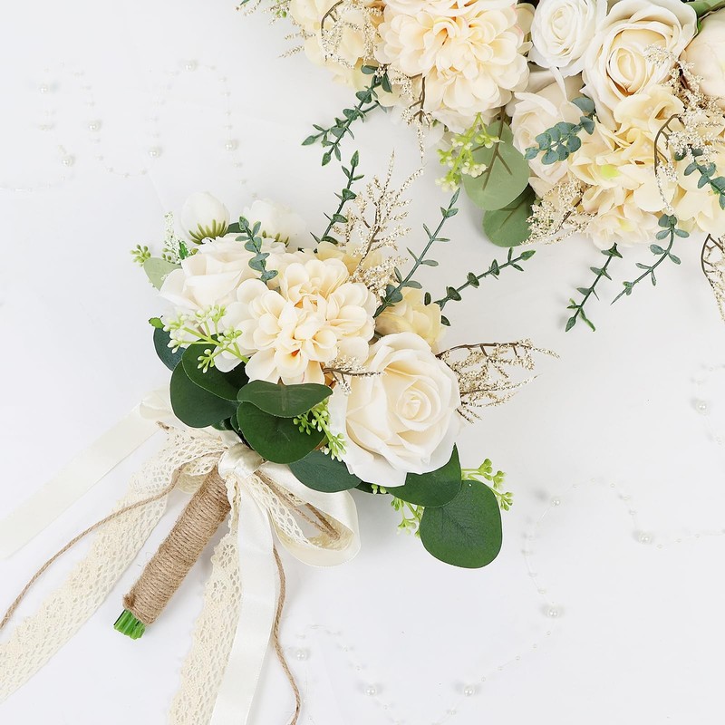 Homenergy Set Of 6 Bridesmaid Bouquets For Wedding 9 Inch Boho Bridesmaid gallery