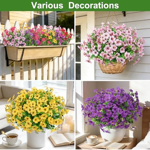 Artificial Flowers for Outdoors, UV Resistant Silk Fake Daisy Multi Color gallery