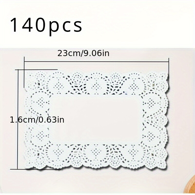 140PCS Rectangular Fried Food Pad Doilies Paper Lace Placemats Disposable gallery