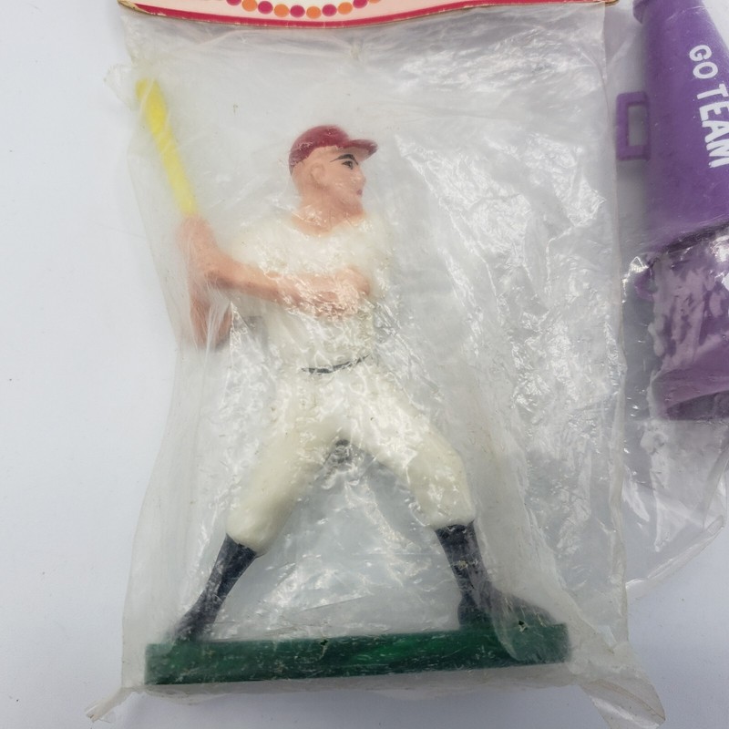 Vintage Wilton Cake Topper Baseball Player At Bat Figurine Hong Kong NOS gallery