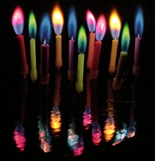 Amazing Multicolor Happy Birthday Candles and Holders (12 Count),Unscented gallery