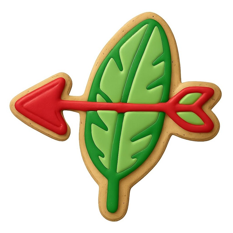 Arrow and Feather Pattern Cookie Cutter & Stamp, Fondant & Clay Cutter - 3.9x4" gallery