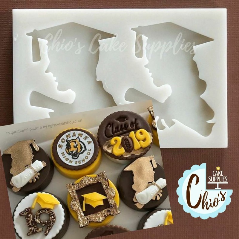 Graduated Girl & Boy Silicone Mold. Graduation Themed silicone mold. gallery