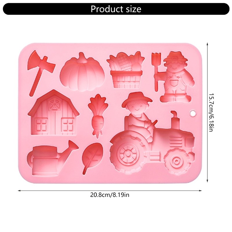 9 Cavity Farm Theme Silicone Molds For Baking Chocolate Dessert Cake Mould gallery