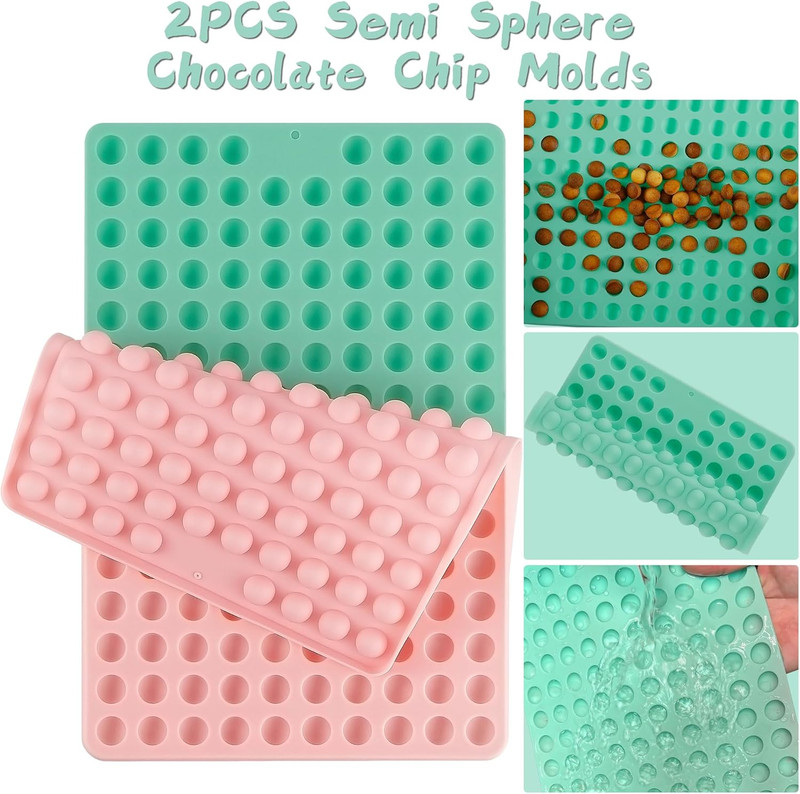 148 Cavities Mini round Silicone Mold,Mini Silicone Dog Treat Mold,2Pcs Non-Stic gallery