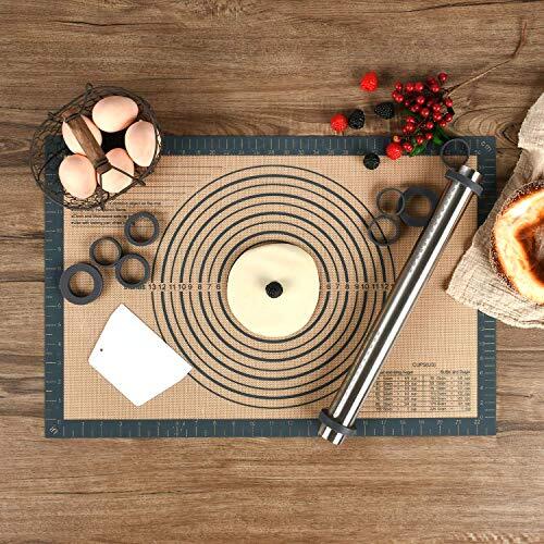 Adjustable Rolling Pin with Thickness Rings for Baking -Non Stick Stainless S... gallery