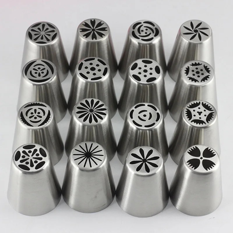 16PCS Russian Tulip Icing Nozzles Set with Pastry Bag Cake Decorating Tools gallery