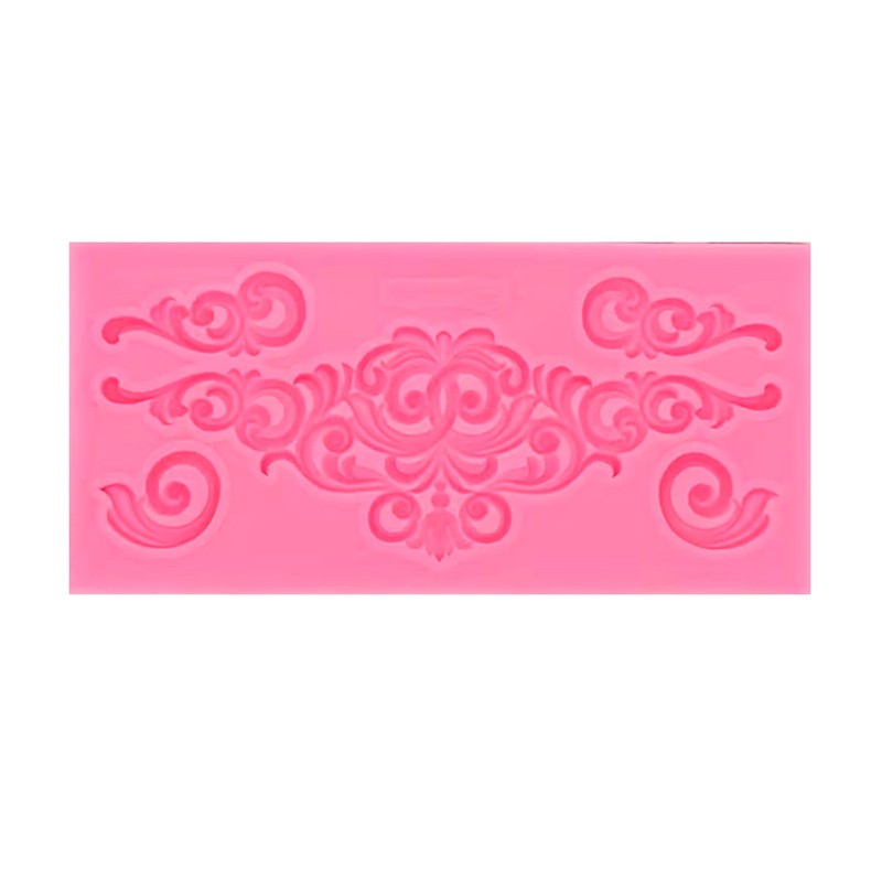 LACE Mold Baroque Style Curlicues Scroll Lace Fondant Silicone Mold Cake Border gallery