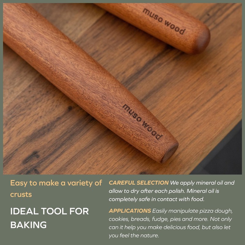 French Rolling Pin and Silicone Baking Mat Set, Sapele Wooden Rolling Pin 15.... gallery
