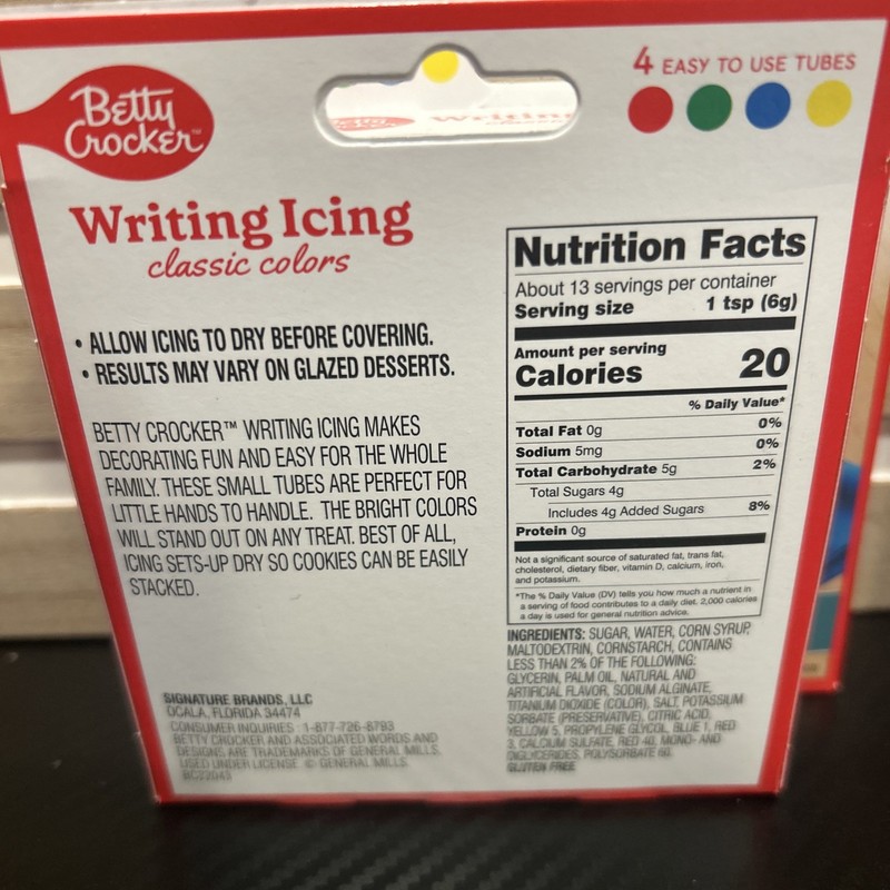 2 Pack Betty Crocker Writing Icing - Classic Colors - 4 Count Tubes Each gallery