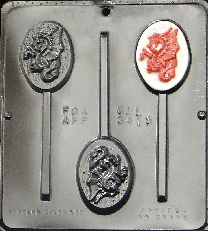 Dragon Lollipop Chocolate Candy Mold 3415 NEW