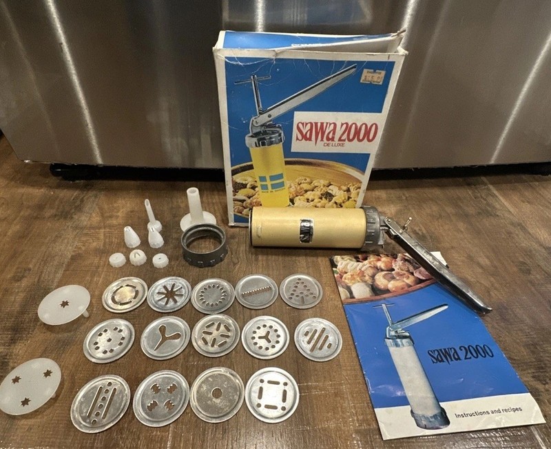 Vintage Sawa 2000 Deluxe Cookie Press Made In Sweden Dessert Holiday Baking