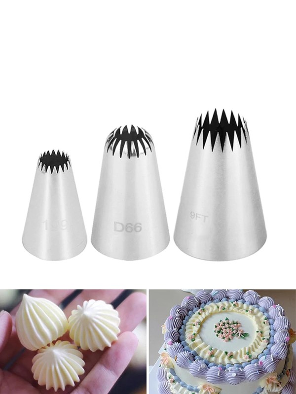 French Star Piping Tip for Eclairs,Churros,Shells,Flowers,& Scalloped Designs...