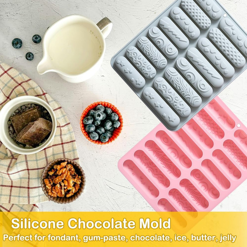 Silicone Chocolate Molds - 2 Pack, 16 Cavity Non-Stick Pretzel & Gummy Molds gallery