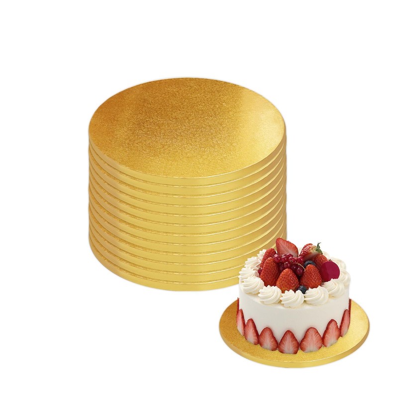 12 PCS Cake Drums Gold, 1/2 Inch Thick 10 Inch Round Cake Boards, Professiona…