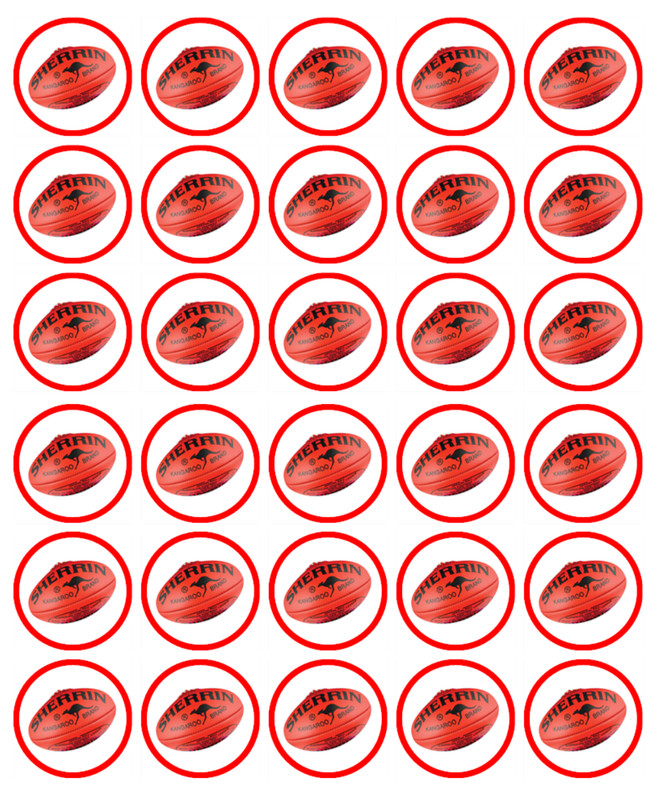 Football Edible Cupcake Toppers Wafer Sherin Football Cake Decorations (2 Sizes)