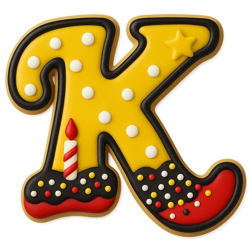 Mighty Gadget Cursive Letter K Cookie Cutter (Random Color) – 4 x 3.21 Inch gallery