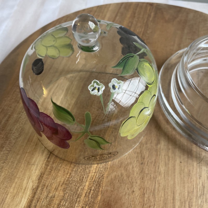 Home Essentials Hand Painted Cheese Dessert Glass Dome/Cloche and Plate gallery