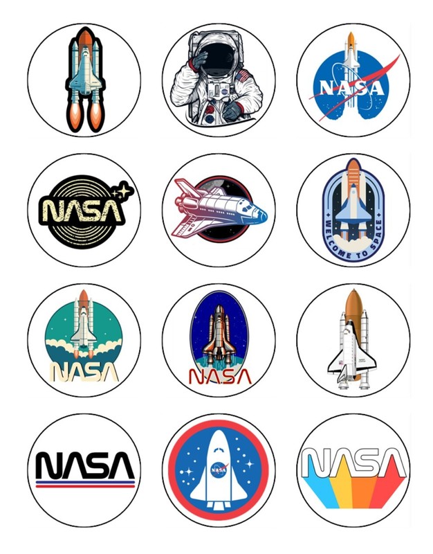 NASA Space Shuttle Edible Cupcake Toppers Wafer Birthday Decorations (2 Sizes) gallery