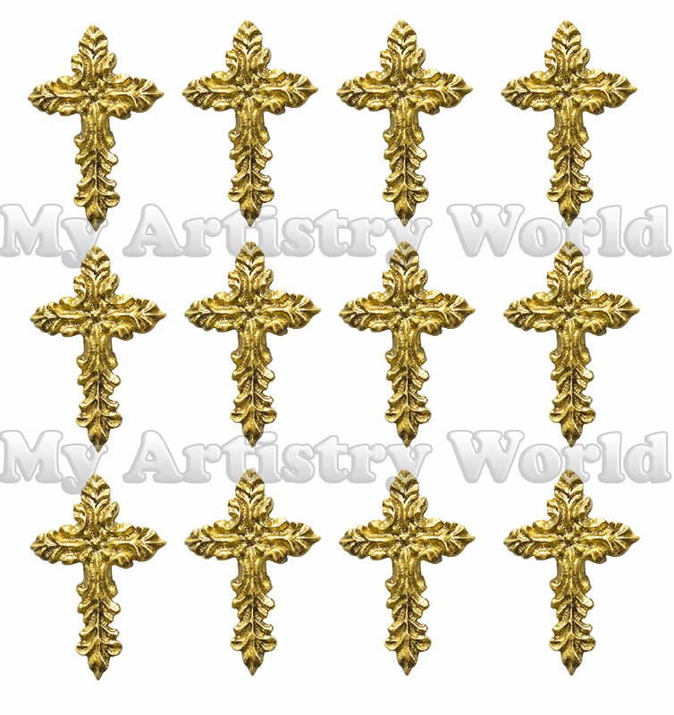 12 edible fondant Cross cupcake toppers. Any color possible