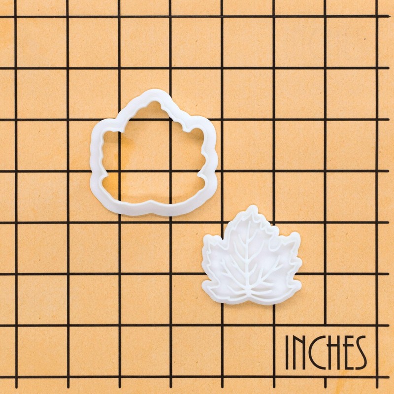 Maple Leaf Mini Cookie Cutter & Stamp Set – Autumn Foliage Biscuit Cutter for... gallery