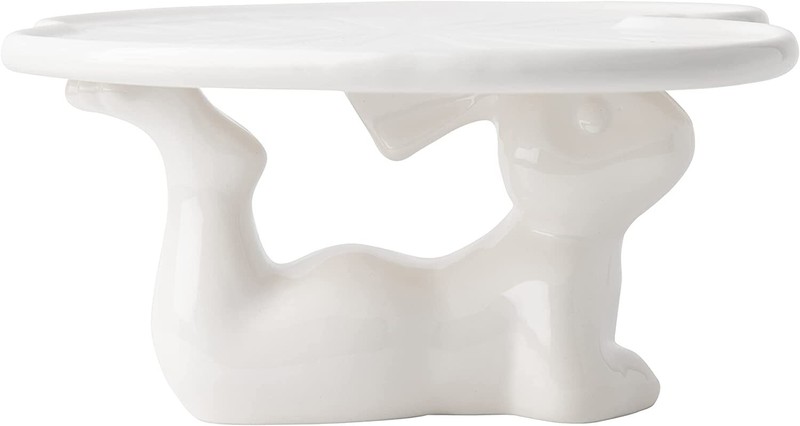 Ceramic “Bunny” Cake, Candy or Cupcake Stand – 7.75” x 8.25” Wide, White