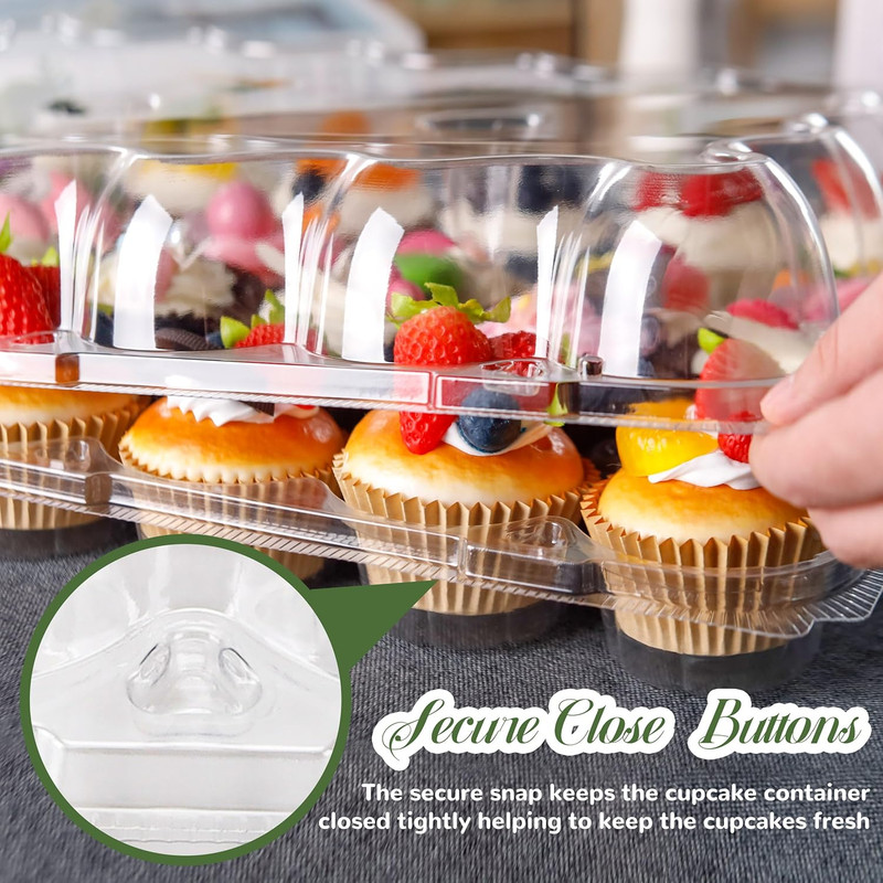 24 Count Cupcake Containers 10 Pack Cupcake Holders Plastic Stackable Cupcake Bo gallery