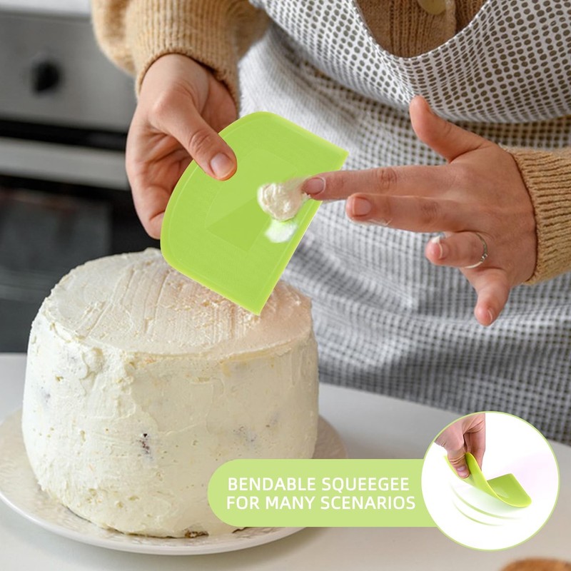4 Pieces Food Scraper, Flexible Dough Scraper, Dough Scraper for Sourdough, M... gallery
