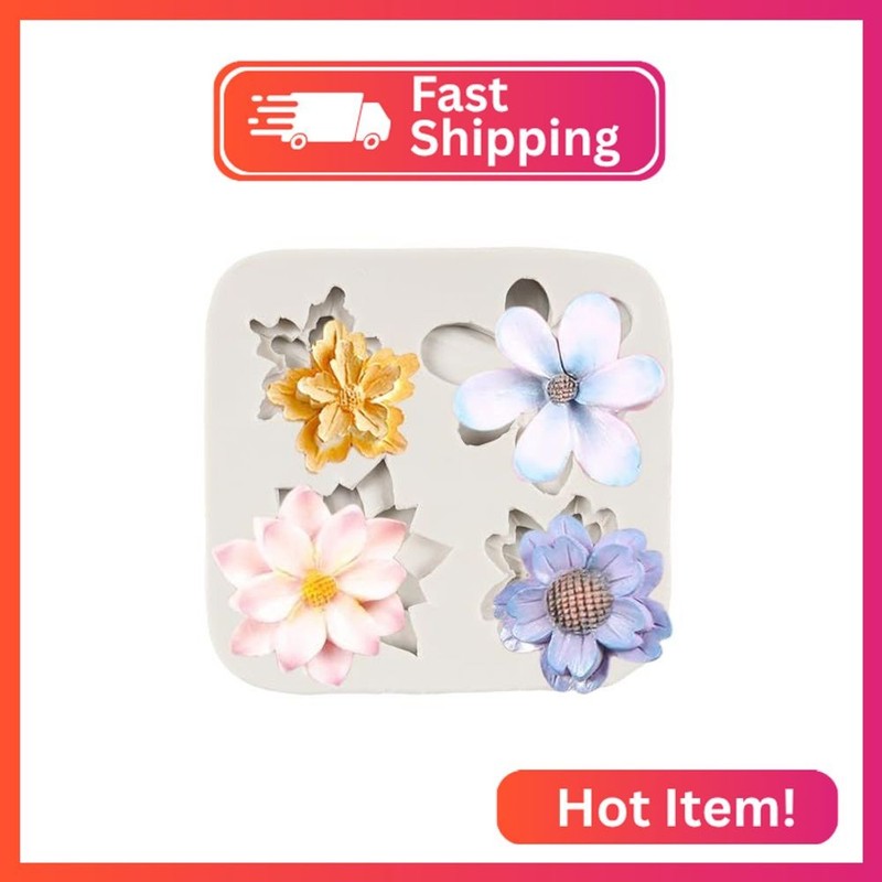 Large Chrysanthemum Silicone Mold Daisy Rose Flower Silicone Molds Fondant Candy