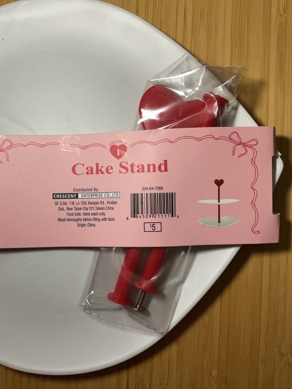 2 Tier Cake Stand Heart-Shaped. 6.9 X 6.9 Lot Of 2. New gallery