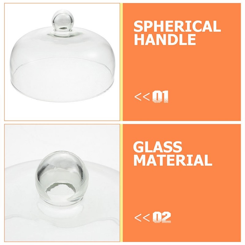 Transparent Glass Cake Dome Cover Reusable Dessert Protector for Household Use gallery