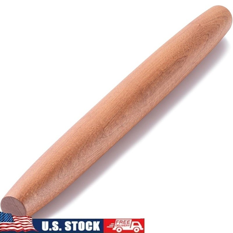 Natural Wood Rolling Pin Baking Fondant Pizza Dough Kitchen Accessories New
