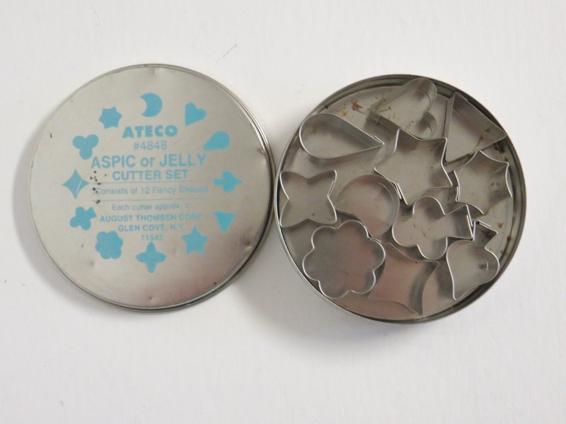 Vintage ATECO Aspic Jelly Cutters Set – 12 Piece Fancy Shapes Set #4848