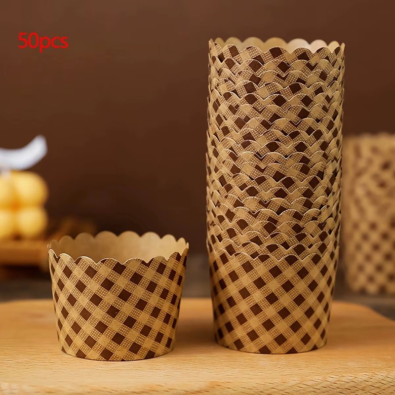 50pcs, Cake Baking Cup, Cupcake Moulds Paper, Mousse Cupwith Cover Baking gallery