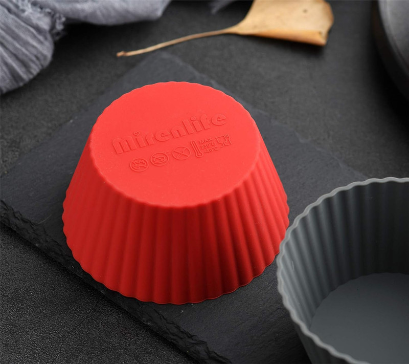 12 Pack Reusable Nonstick Jumbo Silicone Baking Cups, Cupcake and Muffin Liners, gallery