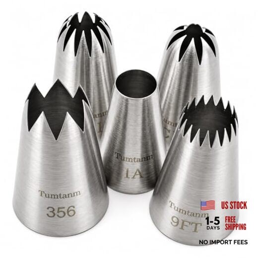 Piping tips large Cake Decorating tools, 5 pack Cake piping Nozzles Tips Kit –